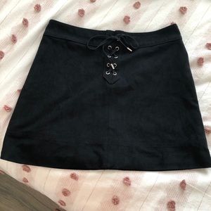 Abercrombie & Fitch Suede Lace-Up Skirt